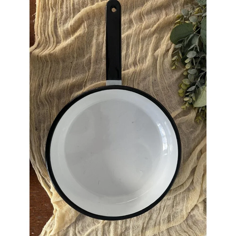 70’s Laguna Blue‎ National Silver Company enameled porcelain pan floral cookware